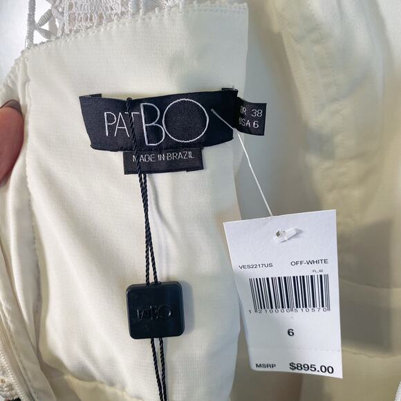 PatBo NWT Tropical Print Lace Trim Maxi Dress - Picture 11 of 12